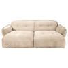 BIGSOFA in Chenille Creme  - Creme/Schwarz, Modern, Kunststoff/Textil (285/87/184cm) - Trendmanufaktur