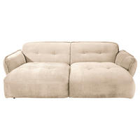 BIGSOFA in Chenille Creme  - Creme/Schwarz, Modern, Kunststoff/Textil (285/87/184cm) - Trendmanufaktur