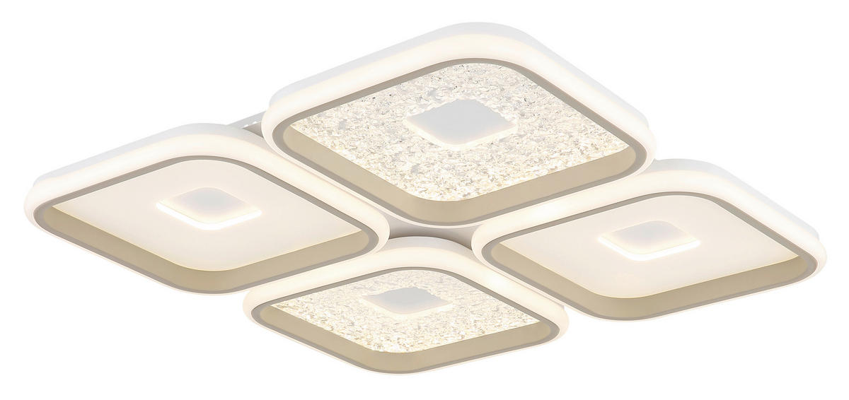 LED-DECKENLEUCHTE 54/54/7,8 cm   - Sandfarben/Klar, Design, Kunststoff/Metall (54/54/7,8cm) - Globo