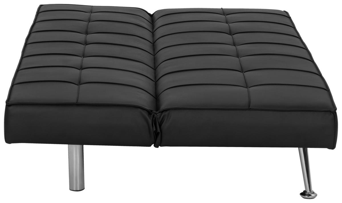 SCHLAFSOFA in Textil Schwarz  - Silberfarben/Schwarz, Basics, Textil/Metall (179/74/91cm) - P & B