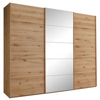 SCHWEBETÜRENSCHRANK  in Eiche Bianco  - Eiche Bianco, Natur, Glas/Holz (250/217/67cm) - Linea Natura