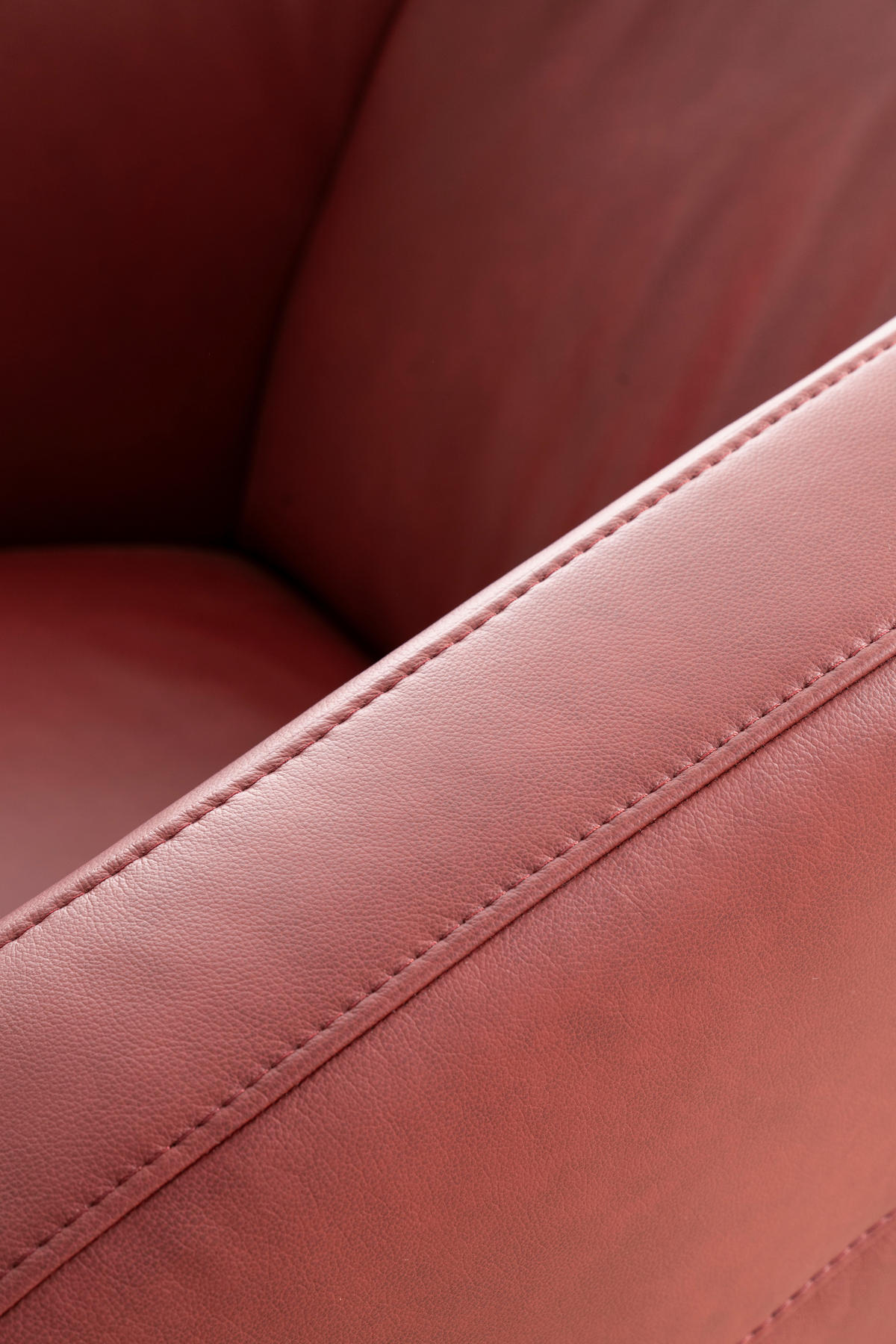 3-SITZER-SOFA in Echtleder Bordeaux  - Bordeaux/Schwarz, Design, Leder/Metall (226/95/95cm) - Celina