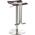 BARHOCKER in Holz, Metall Wengefarben, Edelstahlfarben  - Wengefarben/Edelstahlfarben, Design, Holz/Metall (36/58-85/34cm) - Novel