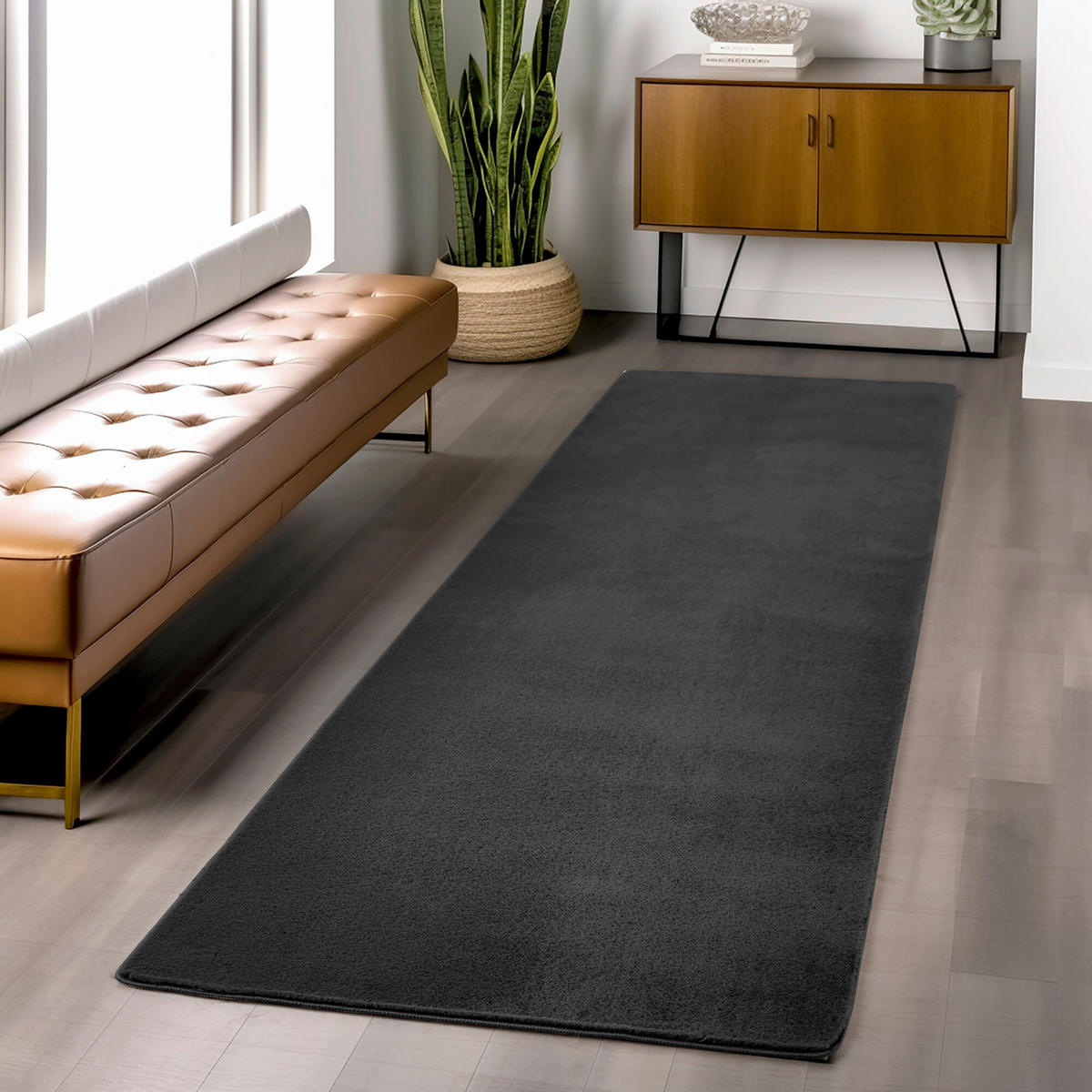 LÄUFER 80/250 cm Joy Schwarz  - Schwarz, Design, Textil (80/250cm)