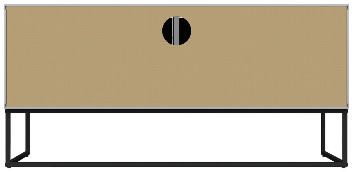 LOWBOARD Lipp  in 118/57/43 cm  - Schwarz/Weiß, Design, Holzwerkstoff/Metall (118/57/43cm)