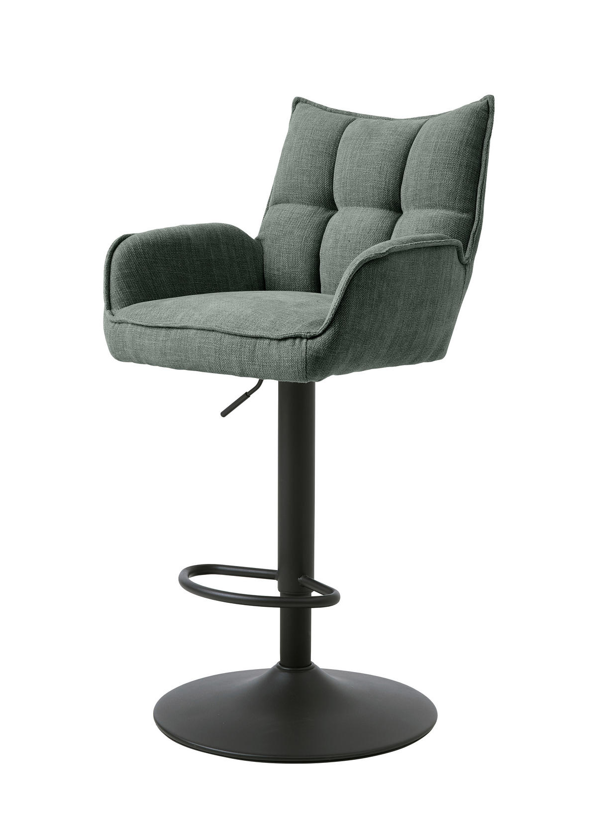 BARHOCKER-SET in Waldgrün  - Waldgrün/Schwarz, MODERN, Textil/Metall (52/98,5-113,5/53cm) - Livetastic