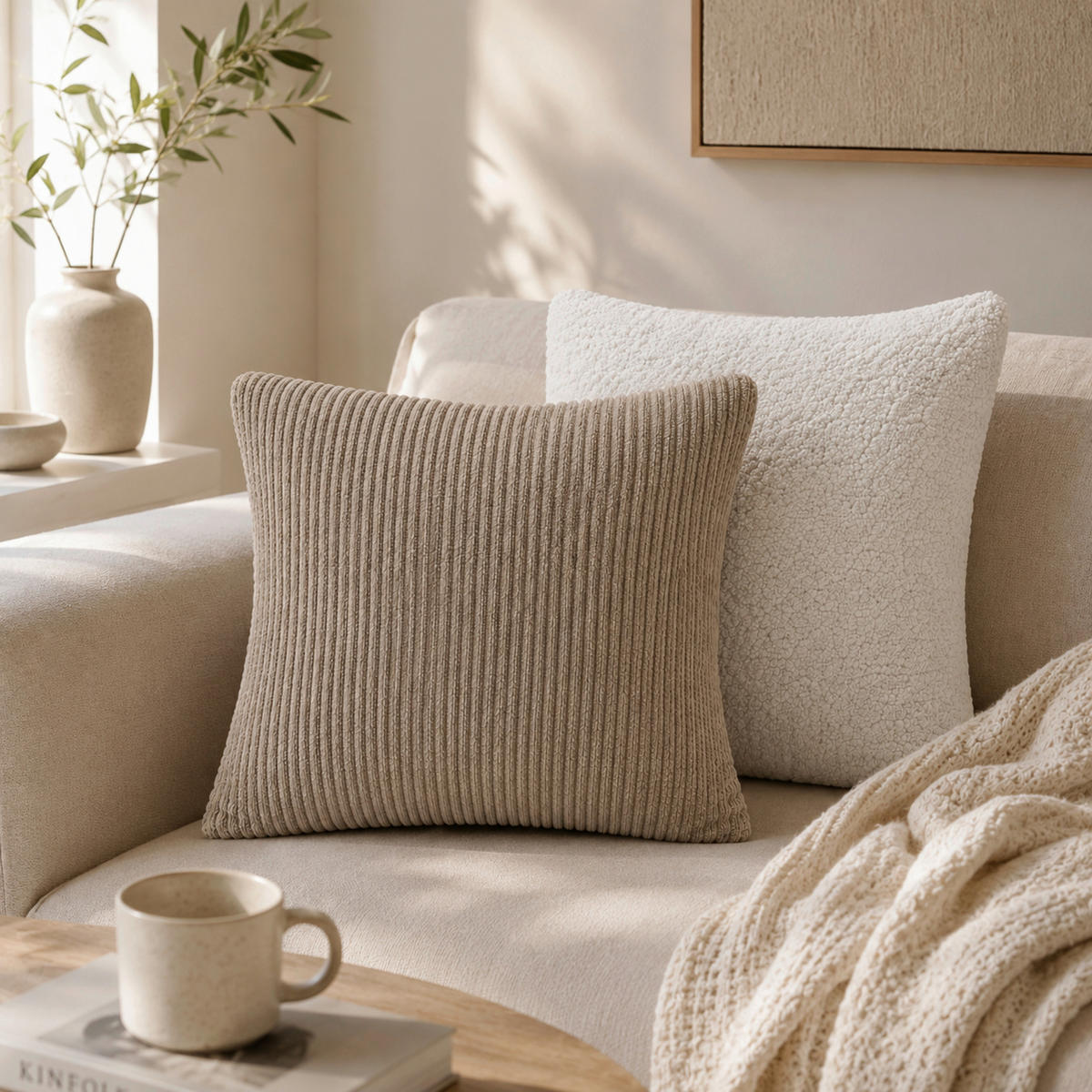 ZIERKISSEN  45/45 cm   - Beige, Basics, Textil (45/45cm) - Esposa