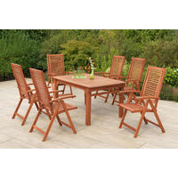 GARTENTISCHGRUPPE Eukalyptusholz Hartholz  - Eukalyptusholzfarben, KONVENTIONELL, Holz - Gardenson