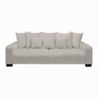 BIG SOFFA i cremefärgad  - svart/cremefärgad, Modern, trä (246/93/124cm) - MID.YOU