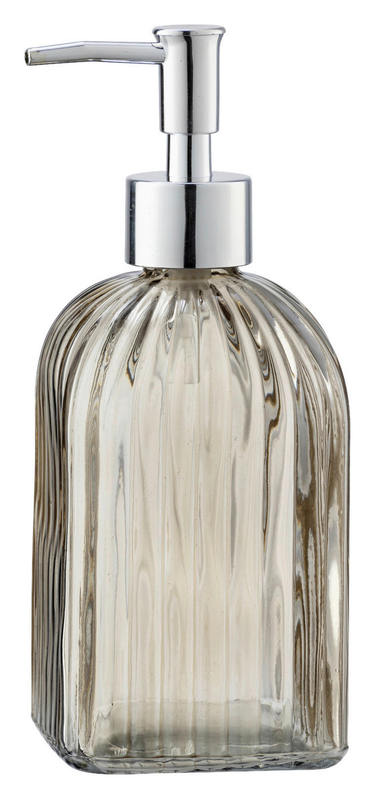 TVÅLPUMP glas  - brun/aluminiumfärg, Basics, glas (8/19/8cm)