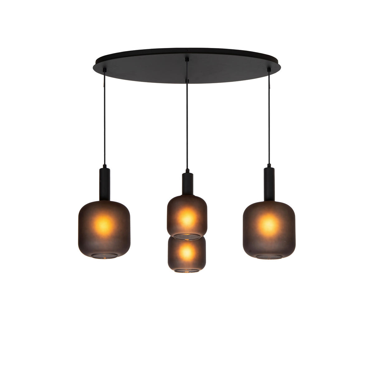 LED-PENDELLEUCHTE 93/41/150 cm  - Schwarz, Design, Glas (93/41/150cm) - Lucide