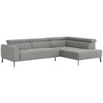ECKSOFA Hellgrau Feincord  - Hellgrau/Schwarz, Design, Textil/Metall (280/205cm) - Xora