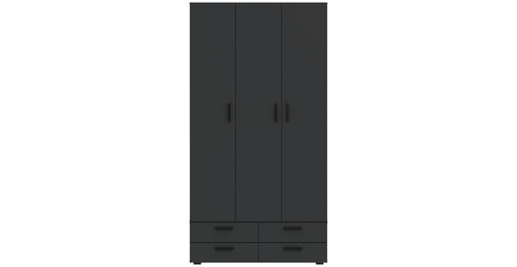DREHTÜRENSCHRANK  in Anthrazit  - Anthrazit/Schwarz, KONVENTIONELL, Holzwerkstoff/Kunststoff (111/179/52cm) - Carryhome