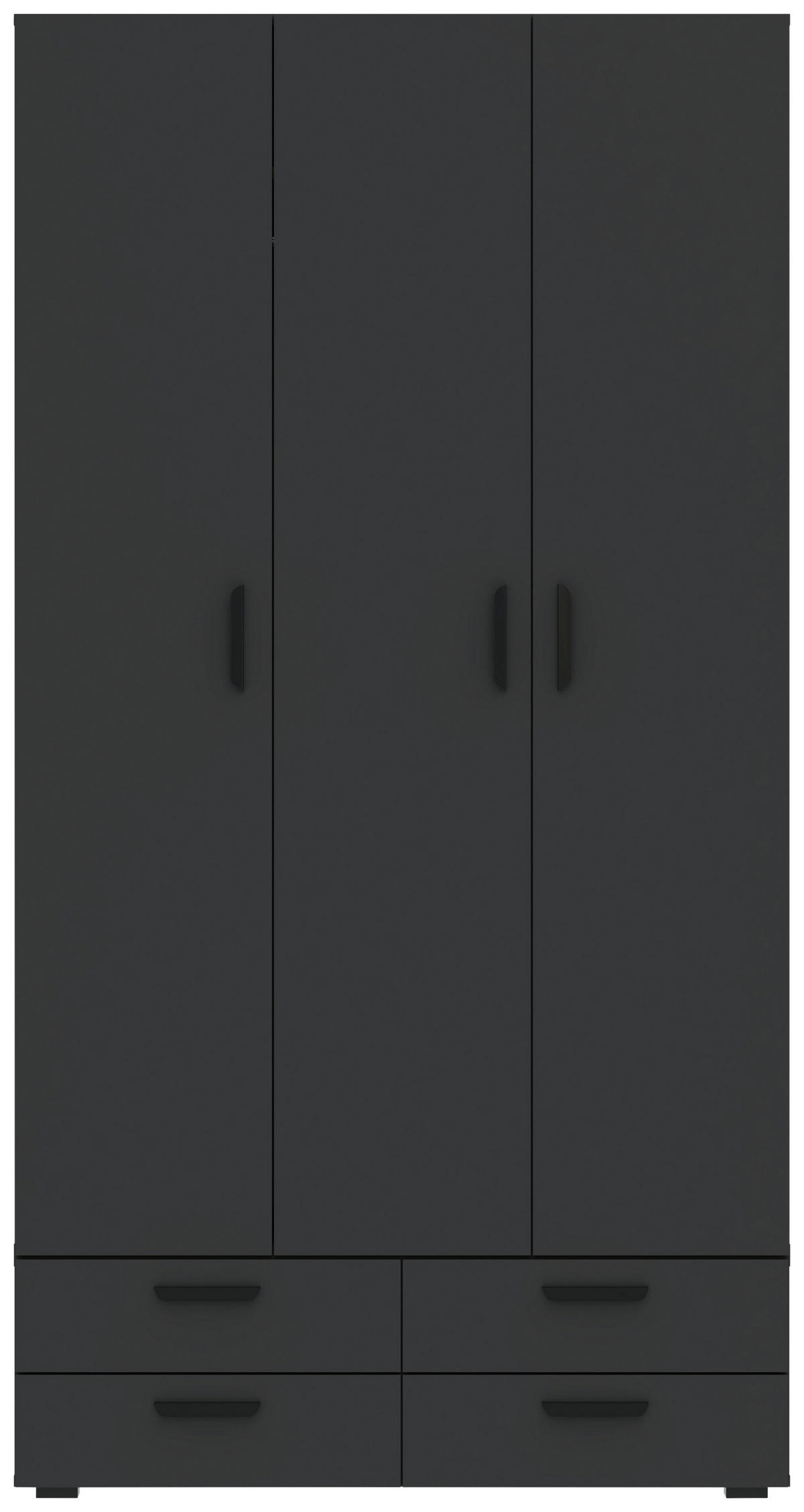 DREHTÜRENSCHRANK  in Anthrazit  - Anthrazit/Schwarz, KONVENTIONELL, Holzwerkstoff/Kunststoff (111/179/52cm) - Carryhome