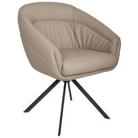 STOL MED ARMSTÖD järn äkta läder pigmenterad  - svart/taupe, Design, metall/läder (62/82/64cm) - Belluti