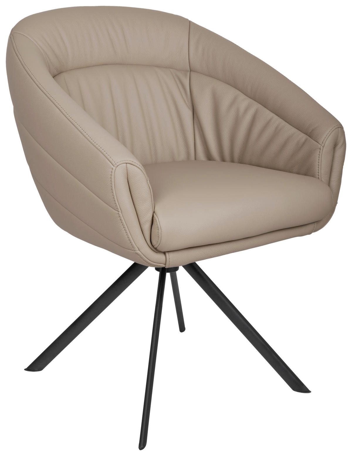 STOL MED ARMSTÖD järn äkta läder pigmenterad  - svart/taupe, Design, metall/läder (62/82/64cm) - Belluti