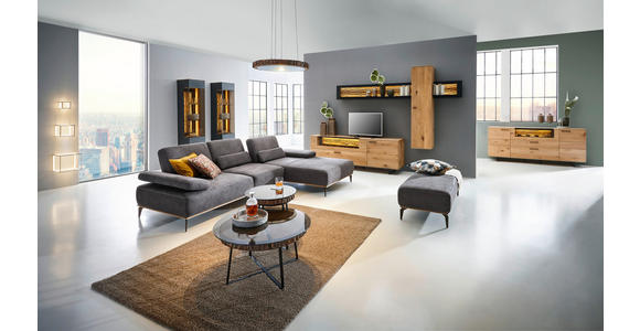 ECKSOFA 16580 Sprint in Mikrofaser Mokka  298/176 cm  - Beige/Bronzefarben, Natur, Textil/Metall (298/176cm) - Valnatura