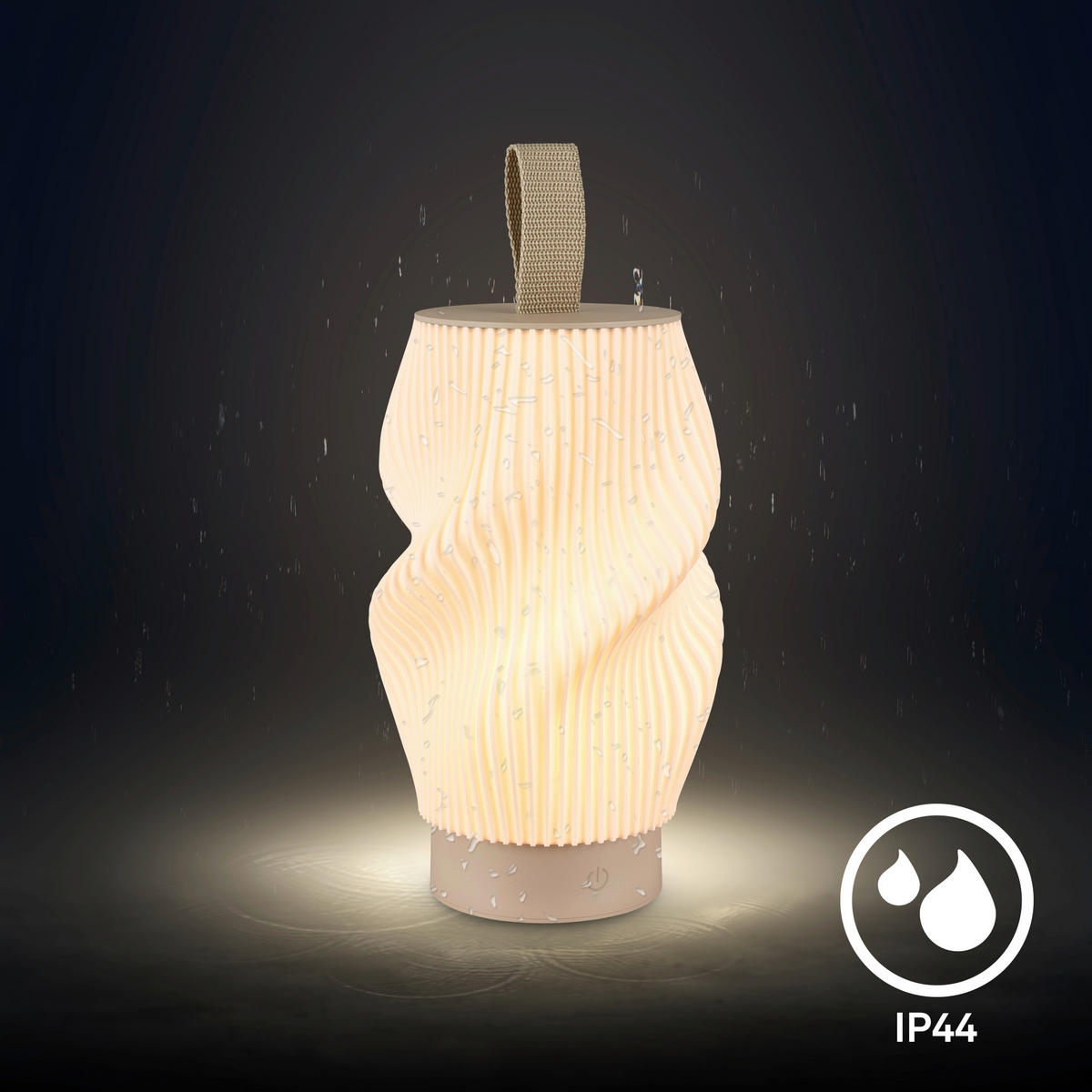 AKKU-TISCHLEUCHTE 14/28 cm  - Beige, Design, Kunststoff (14/28cm) - Briloner