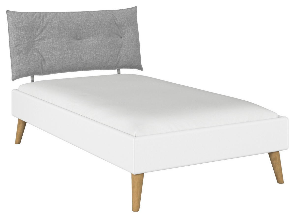 BETT 120/200 cm  in Weiß  - Wildeiche/Weiß, Design, Holz/Holzwerkstoff (120/200cm) - Carryhome