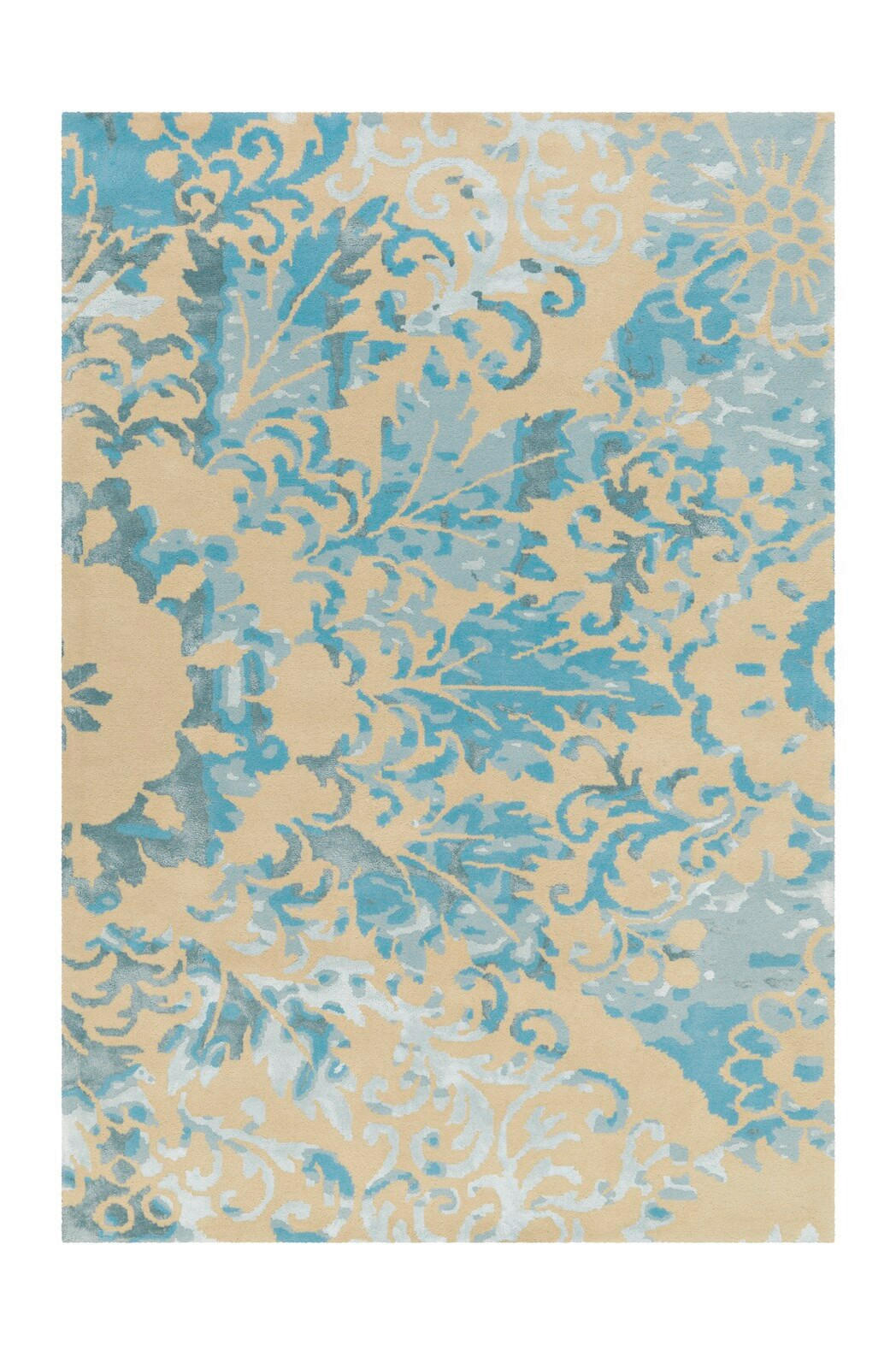 Kayoom Flachwebeteppich Creme, Türkis 120 cm