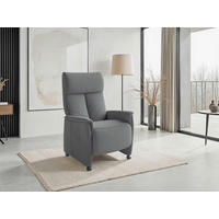 RELAXSESSEL TV CREMONA COMFORT E L3 Flachgewebe Kopfteilverstellung, Fußteilverstellung, Rücken echt    - Schwarz/Grau, Basics, Kunststoff/Textil (76/114/84cm) - Sit & More