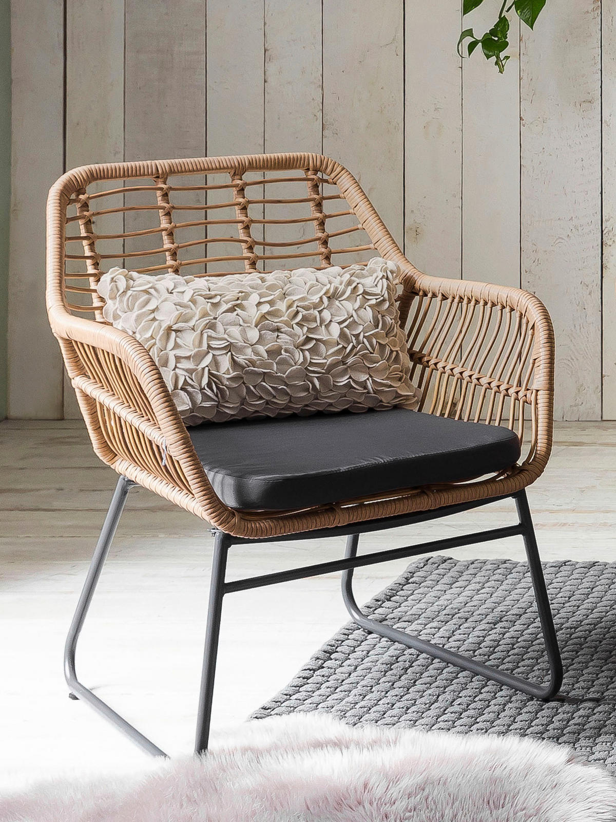 GARTENSET 4-teilig  - Klar/Schwarz, Design, Glas/Kunststoff - Livetastic