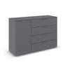 KOMMODE  in 120/81/42 cm  - Chromfarben/Dunkelgrau, Design, Holzwerkstoff/Metall (120/81/42cm) - Carryhome