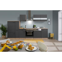 KÜCHENLEERBLOCK 310 cm   in Grau  - Edelstahlfarben/Eichefarben, Basics, Holzwerkstoff/Metall (310cm) - Respekta