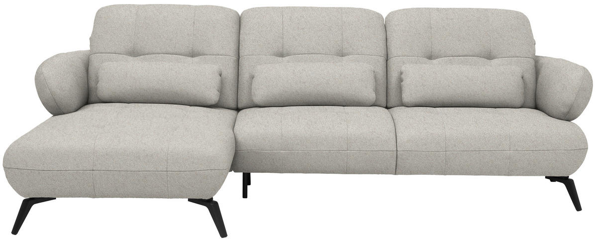 ECKSOFA Chenille Beige  - Beige/Schwarz, Modern, Textil/Metall (180/282cm) - Novel