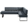 ECKBANK 227/165 cm Mikrofaser Schwarz, Dunkelblau, Blaugrau   - Blaugrau/Schwarz, Design, Textil/Metall (227/165cm) - Moderano