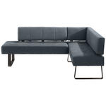 ECKBANK 227/165 cm  in Schwarz, Dunkelblau, Blaugrau  - Blaugrau/Schwarz, Design, Textil/Metall (227/165cm) - Moderano