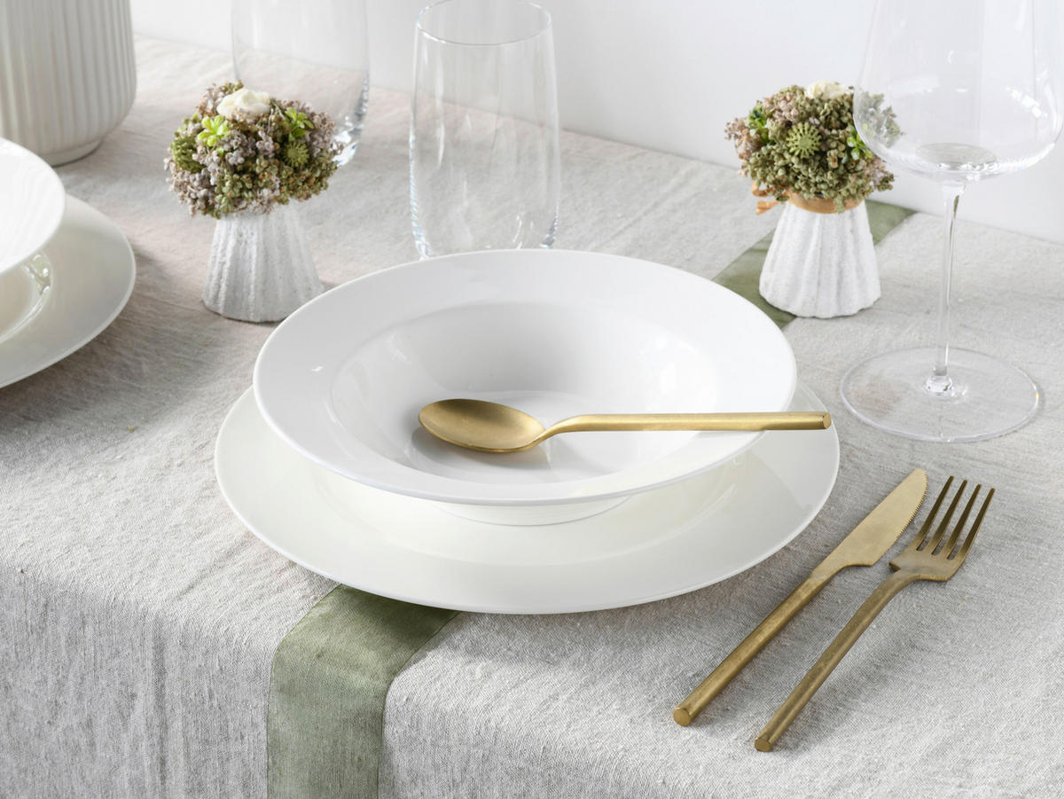 JÍDELNÍ SOUPRAVA, kostní porcelán (bone china) - krémová, Basics, keramika - Creatable