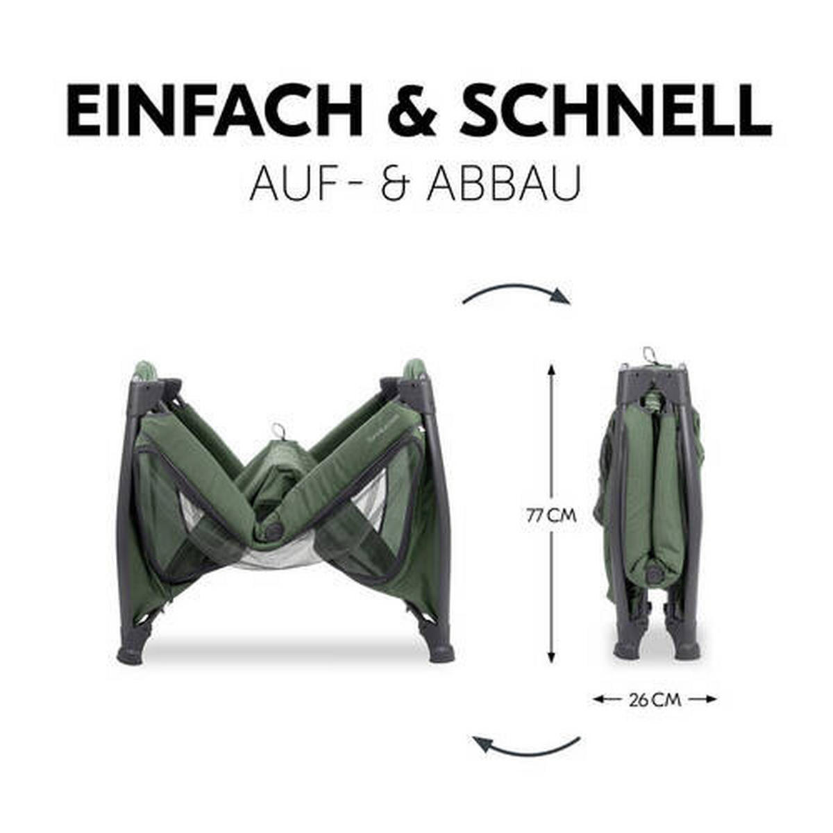 REISEBETT Play N Relax Center Dunkelgrün  - Dunkelgrün, Basics, Kunststoff/Textil (79/78/129cm) - Hauck