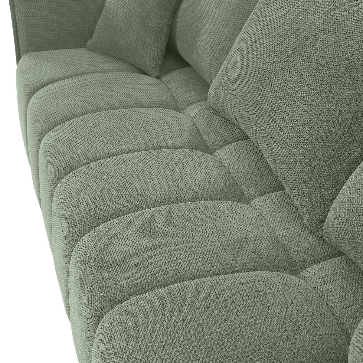 SCHLAFSOFA Plüsch Salbeigrün  inkl. Zierkissen, Rückenkissen, Bettkasten, Schlaffunktion, Rücken echt, Liegefläche im Originalstoff  - Salbeigrün/Schwarz, KONVENTIONELL, Kunststoff/Textil (200/73/105cm) - Carryhome