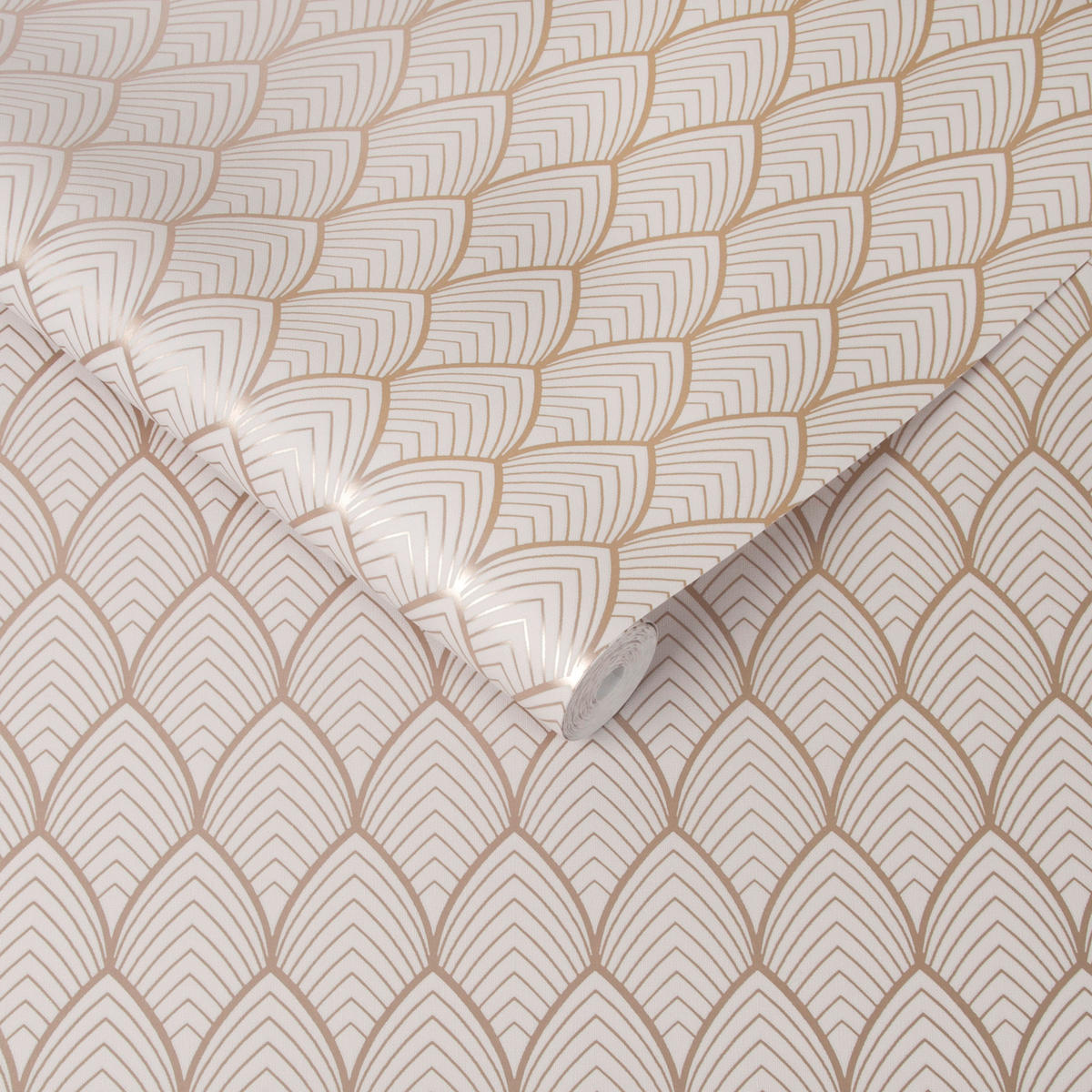 VLIESTAPETE - Hellrosa/Goldfarben, Basics, Papier/Kunststoff (52/1000cm)