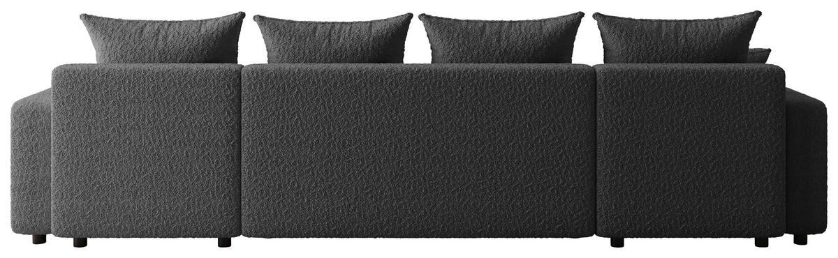 WOHNLANDSCHAFT Dunkelgrau Bouclé  - Dunkelgrau/Schwarz, MODERN, Kunststoff/Textil (150/312/150cm) - Carryhome