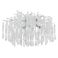 DECKENLEUCHTE KINGA 60/45 cm  - Klar/Silberfarben, KONVENTIONELL, Glas/Metall (60/45cm) - Globo