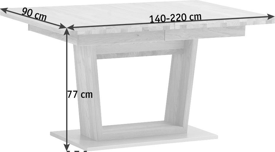ESSTISCH in Holz 140-220/90/77 cm  - Eichefarben, Konventionell, Holz (140-220/90/77cm) - MID.YOU