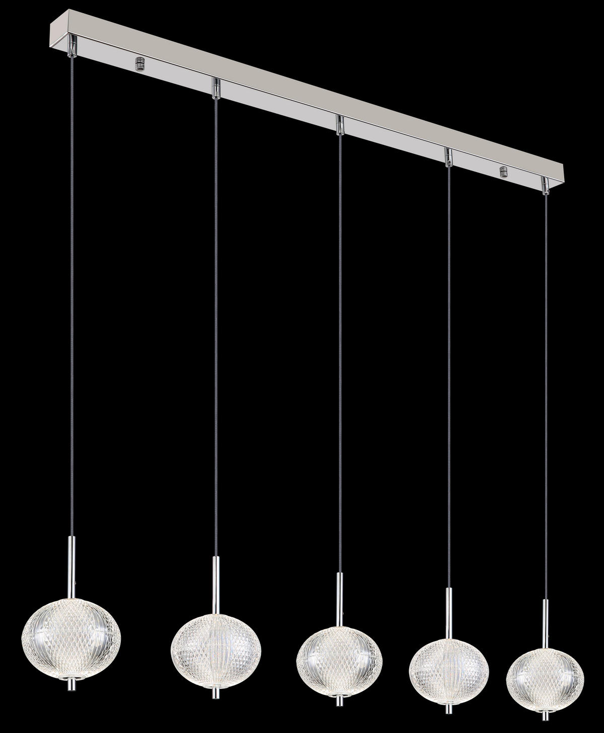 LED-HÄNGELEUCHTE 118/15/150 cm   - Klar/Chromfarben, KONVENTIONELL, Kunststoff/Metall (118/15/150cm) - Globo