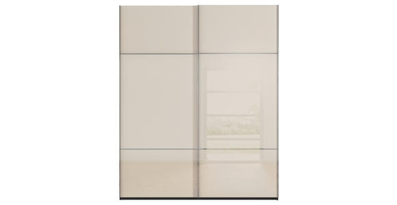 SCHWEBETÜRENSCHRANK in Schwarz, Champagner - Chromfarben/Champagner, KONVENTIONELL, Glas/Holzwerkstoff (181/223/67cm) - Novel