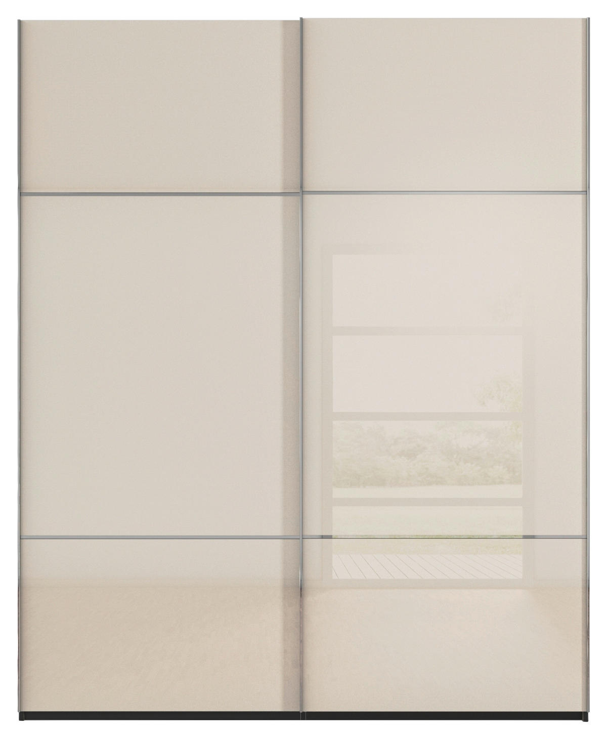 SCHWEBETÜRENSCHRANK 181/223/67 cm 2-türig Schwarz, Champagner  - Chromfarben/Champagner, KONVENTIONELL, Glas/Holzwerkstoff (181/223/67cm) - Novel