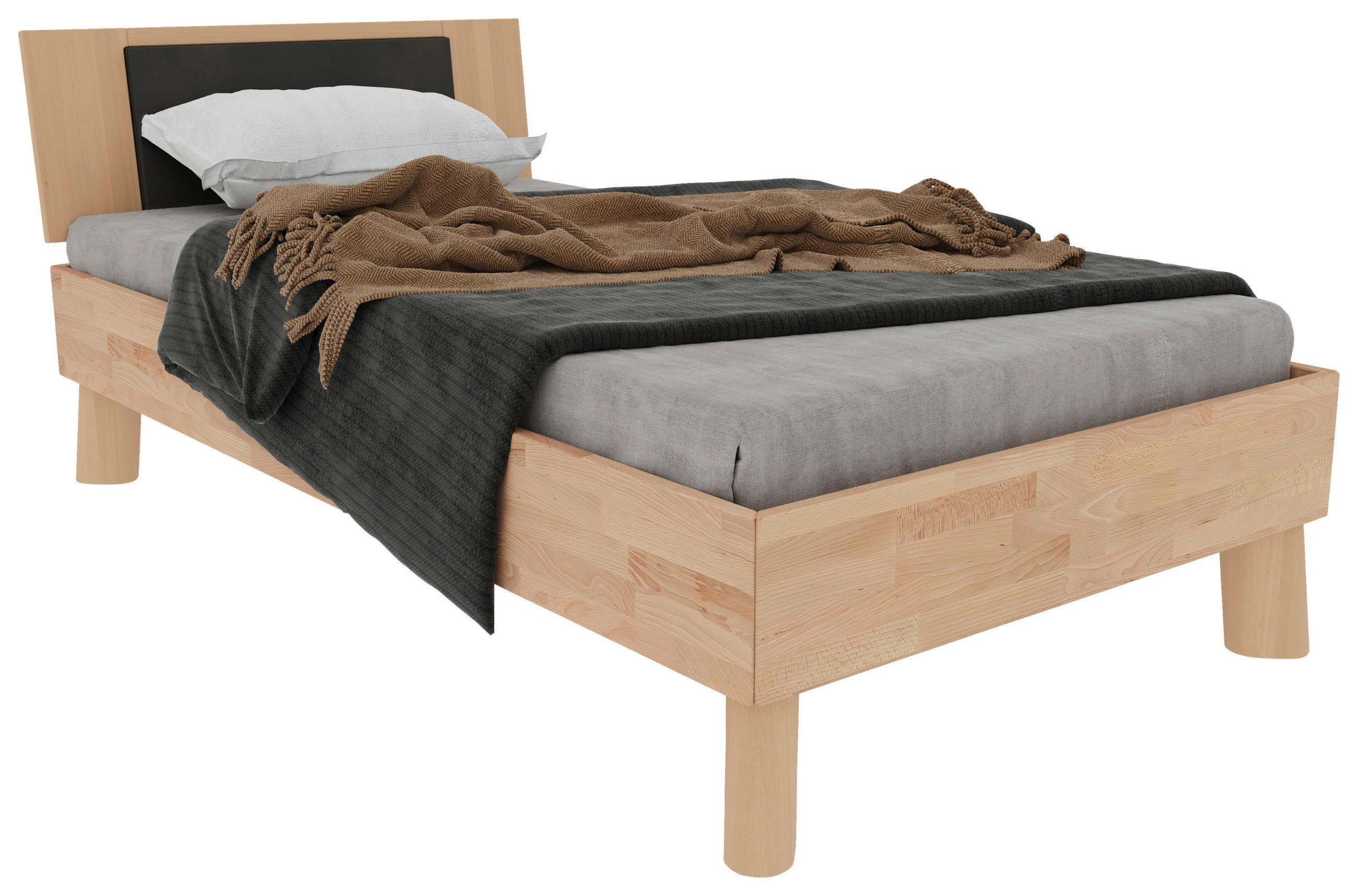 BETT 100/200 cm  in Naturfarben, Kernbuche  - Naturfarben/Kernbuche, MODERN, Holz (100/200cm) - MID.YOU