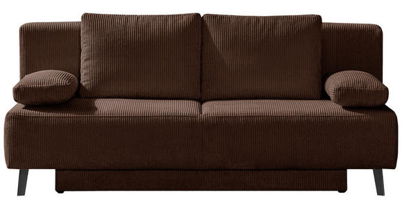 SCHLAFSOFA Spicy in Cord Schlammfarben  - Schlammfarben/Schwarz, MODERN, Textil/Metall (193/85/88cm) - Novel
