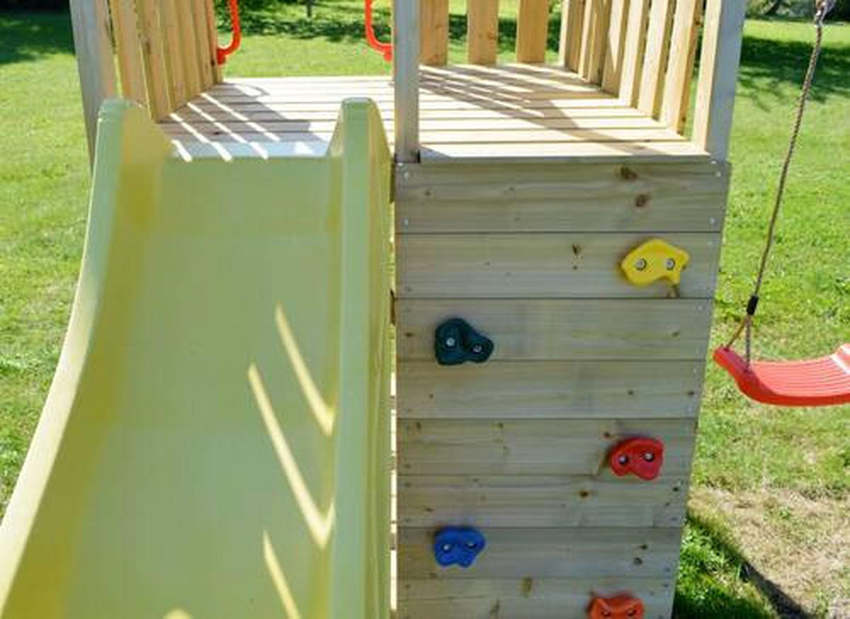 SPIELTURM 270/270/280 cm  - Gelb/Naturfarben, KONVENTIONELL, Holz (270/270/280cm) - Ambia Garden