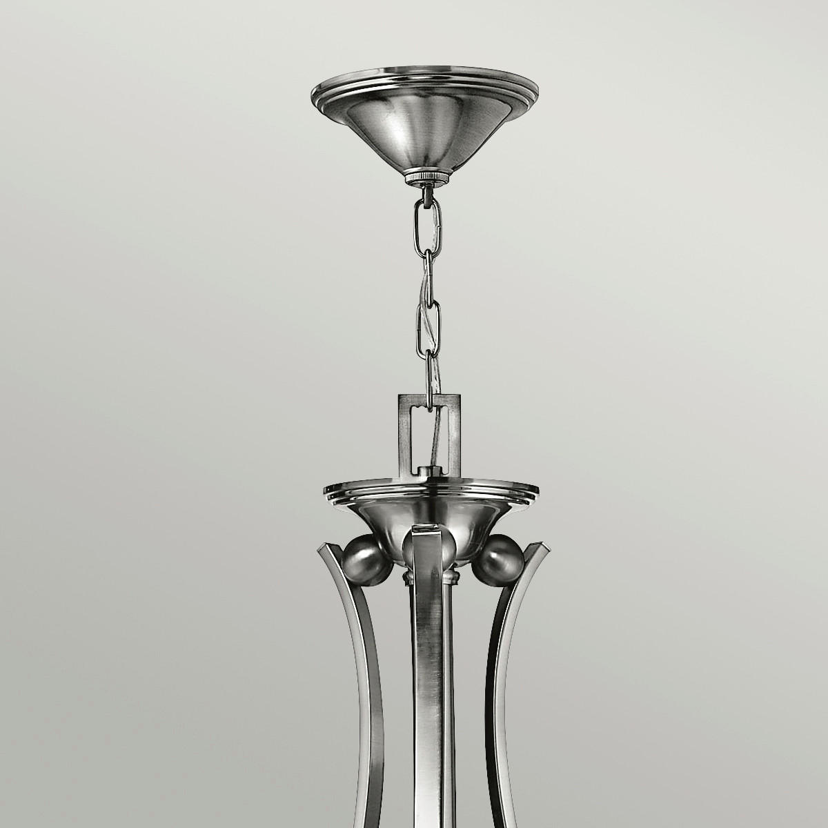 KRONLEUCHTER 88.9/107.5 cm    - Nickelfarben, Basics, Glas/Metall (88.9/107.5cm) - Elstead Lighting