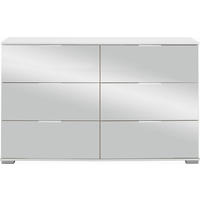 KOMMODE  in 130/83/41 cm  - Alufarben/Weiß, Design, Glas/Holzwerkstoff (130/83/41cm) - Livetastic