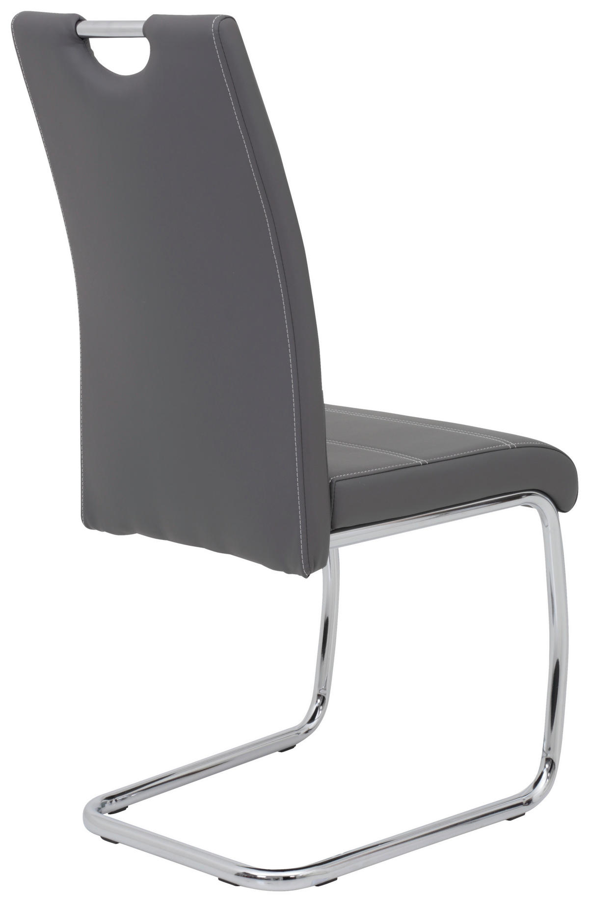 SCHWINGSTUHL  in Lederlook  - Chromfarben/Weiß, Design, Textil/Metall (43/98/59cm) - Carryhome