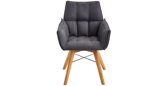 ARMLEHNSTUHL in Flachgewebe - Eichefarben/Schwarz, Design, Holz/Textil (61/87/63cm) - Waldwelt