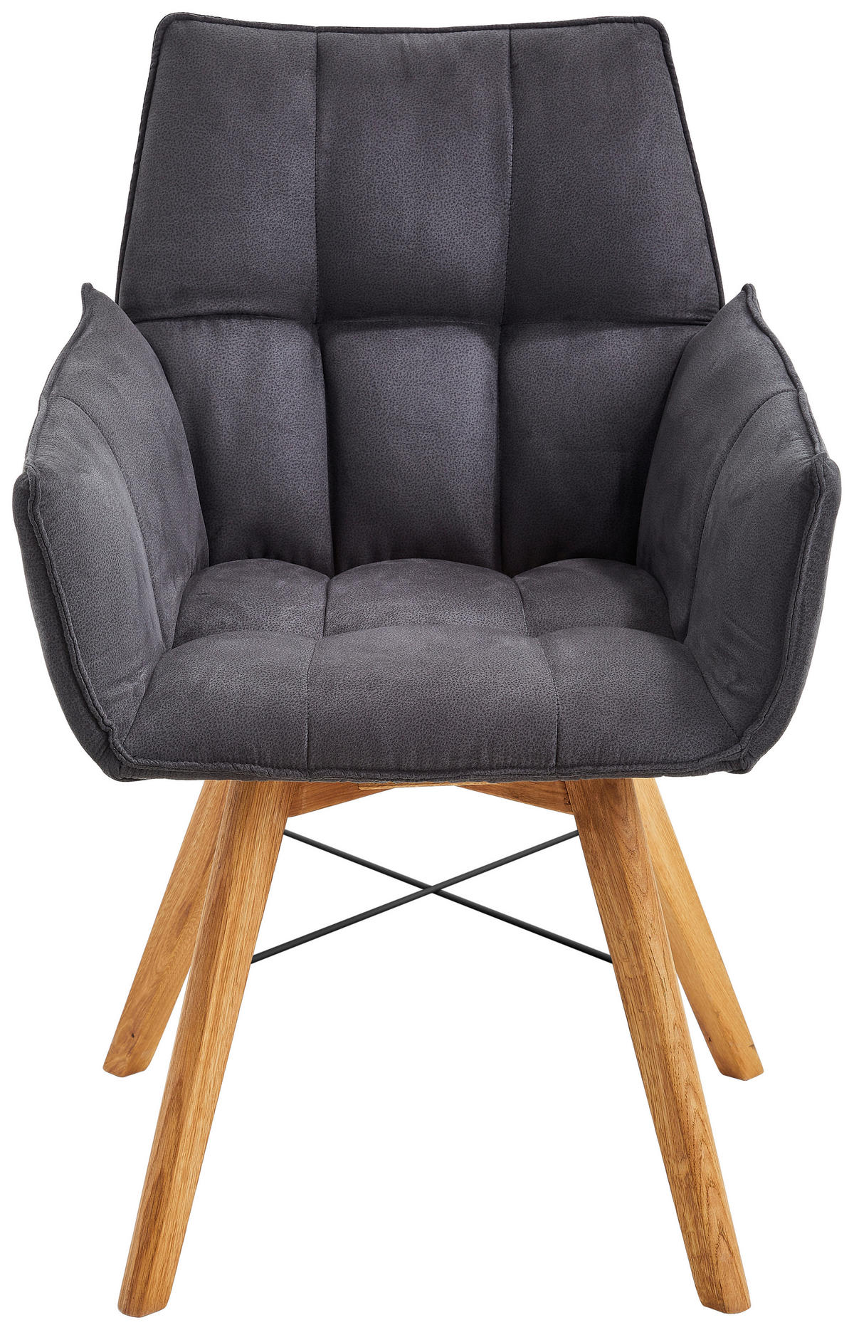 ARMLEHNSTUHL  in Flachgewebe  - Eichefarben/Schwarz, Design, Holz/Textil (61/87/63cm) - Waldwelt