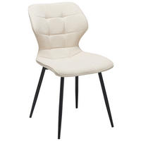 STUHL Webstoff Beige Pappel Sperrholz  - Beige/Schwarz, LIFESTYLE, Holz/Textil (47/82/59cm) - Livetastic